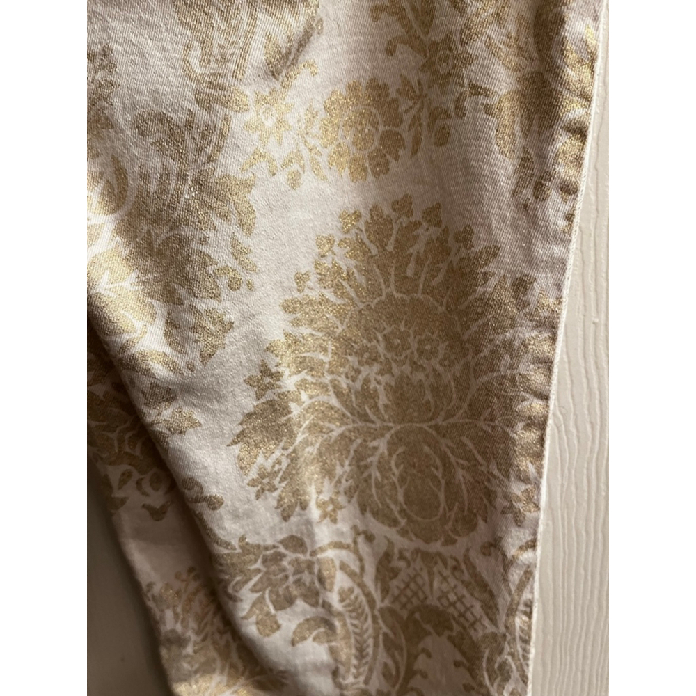 GOLD DAMASK JEANS~AZI~Skinny Jeans~White/Gold~Damask Print~4-6 - Picture 6 of 11